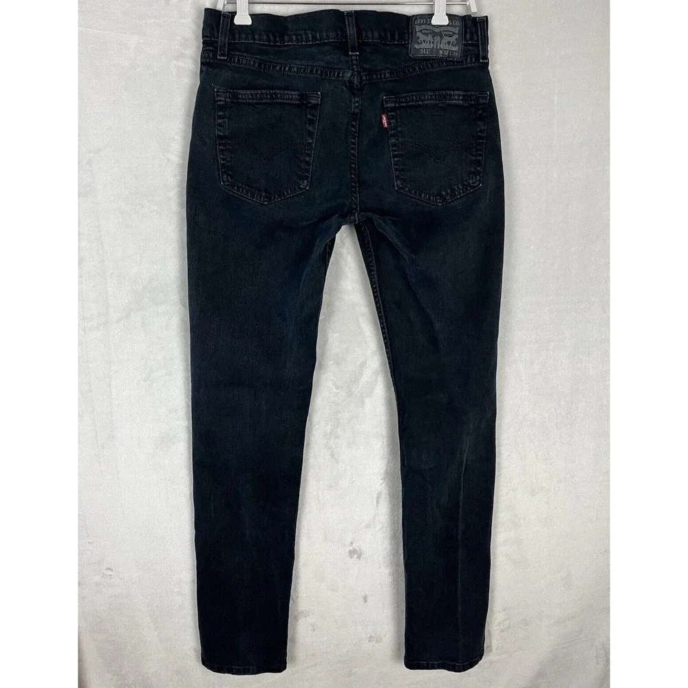 LEVIS 511 Jean Men 32x34 Dark Denim Slim Fit Straight Leg Stretch WesternCowboy